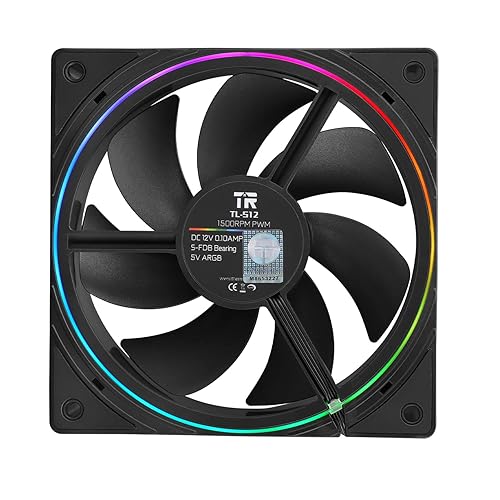 Miniatura 8 de Thermalright TL-S12 Ventilador silencioso de CPU de 4.724 in, enfriador de carcasa de computadora, apertura delgada ARGB, conector PWM de 4 pines,