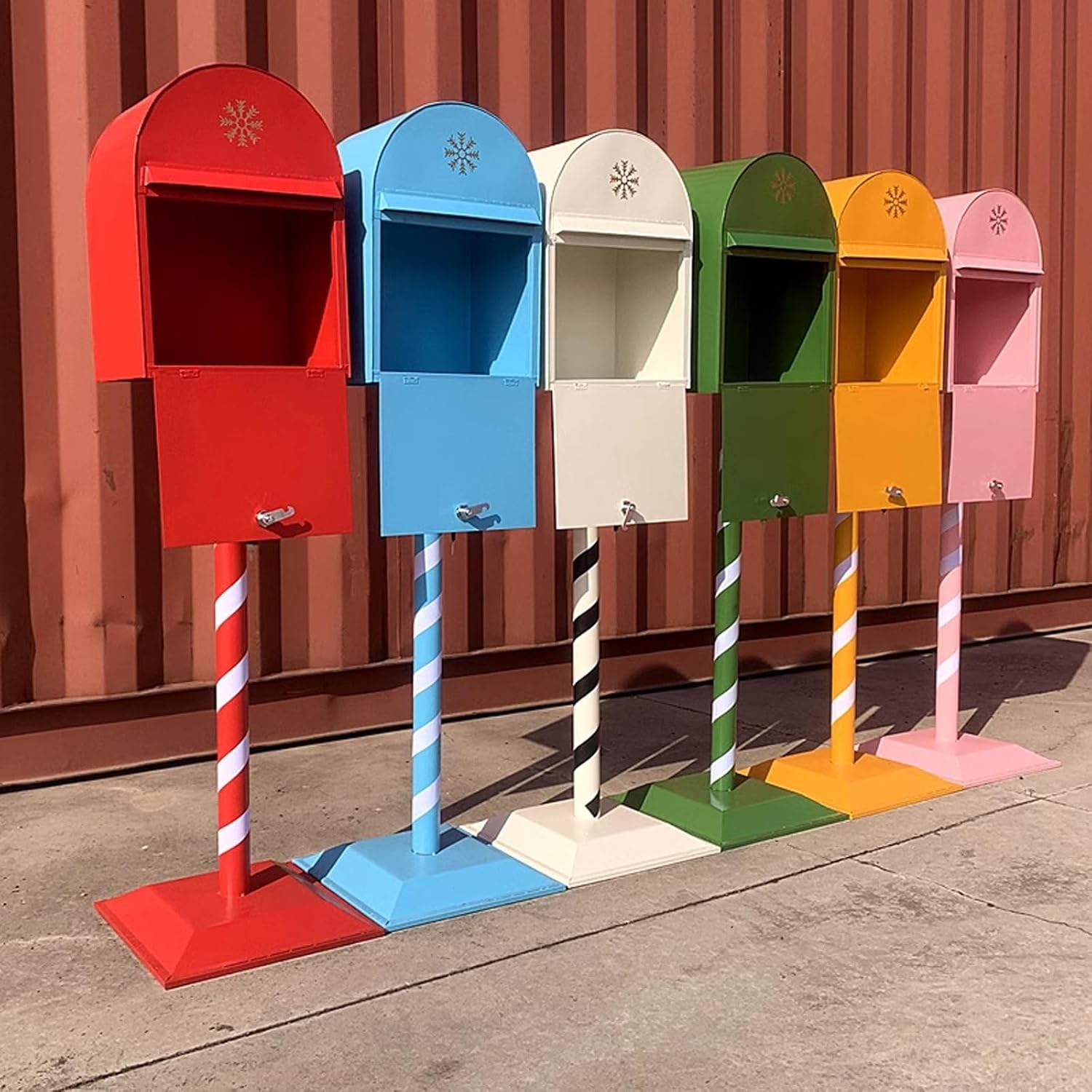Key Drop Box Wall Mount Mailbox Mailboxes for Outside Wall Mount, Metal Mailbox, Mount Mailbox and in Ground Post kit, Mailbox Post System(Yellow)