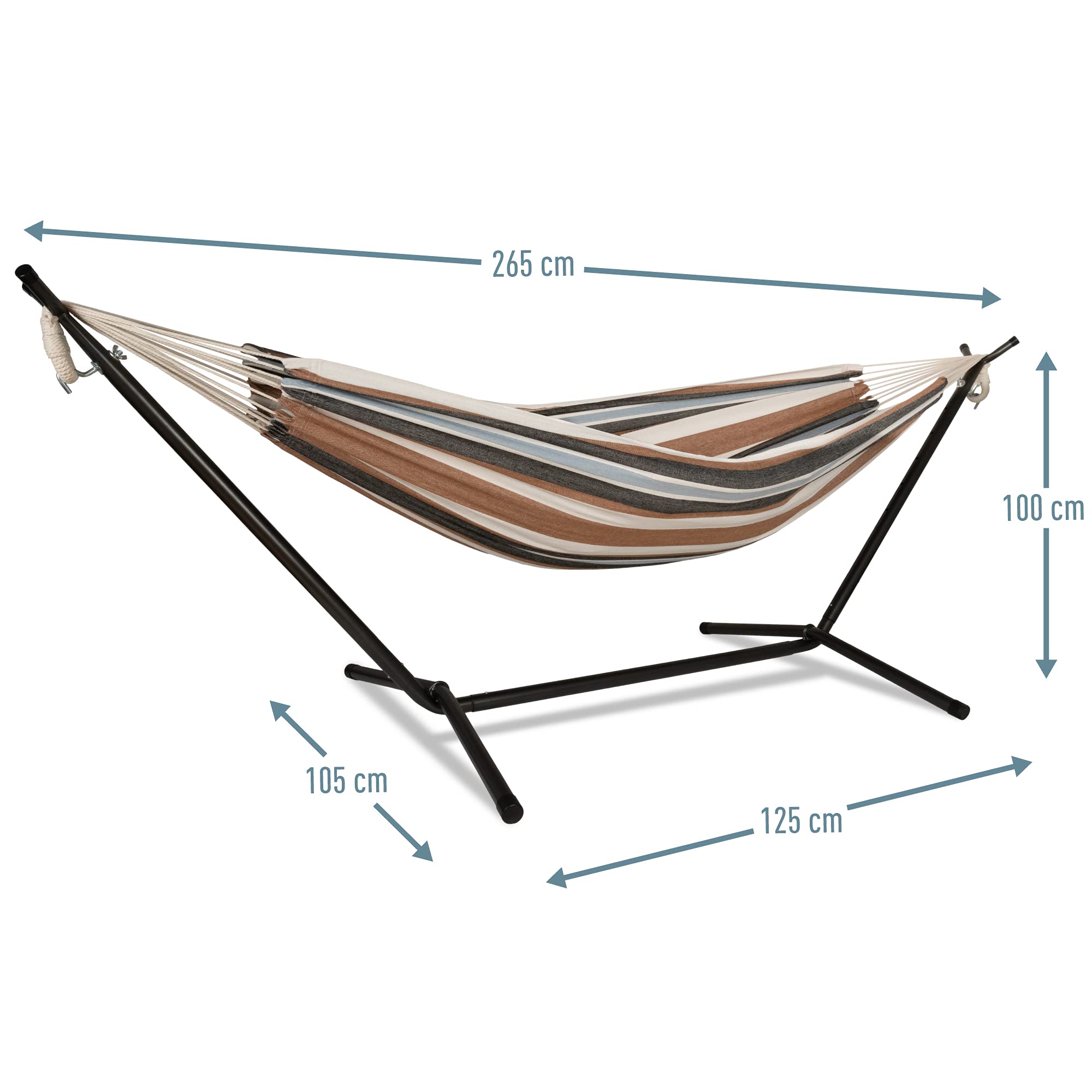 ib style® Kalani Hängematte | inklusive Gestell | Belastbar bis 200kg | 2 Farben | Cappuccino
