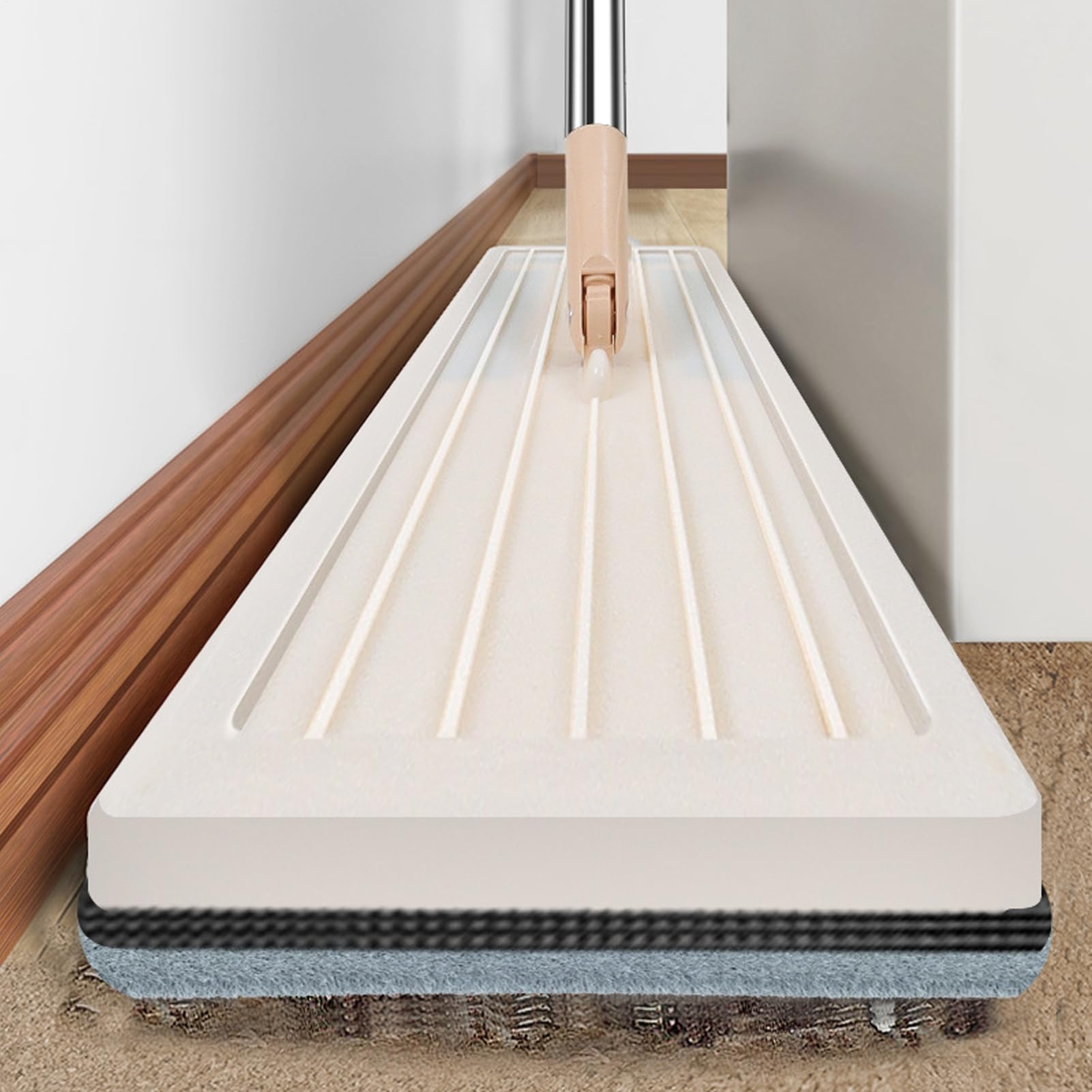 Juego De Fregona Plana, Limpiador Exprimible Y Cubo De Limpieza Eficiente | Juego De Fregona Cubo con Escurridor, Limpiezas Cómoda, Kit De Limpieza para Pisos Planos Sin Tocar, Uso En Seco Y Húmedo