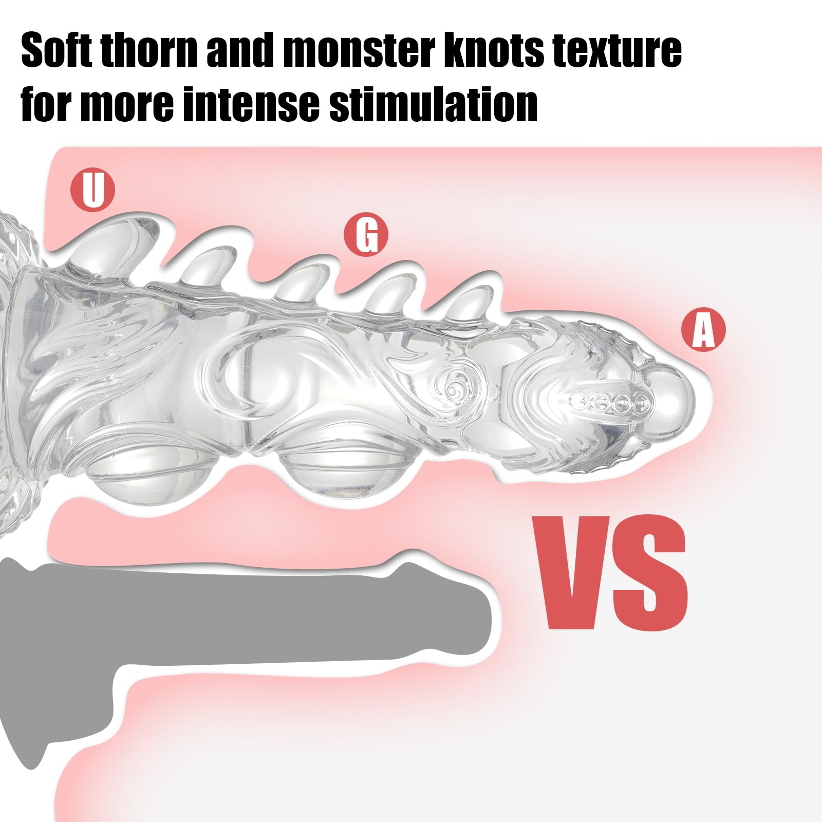 Wdrssfys Knot Dildo,Monster Dildo 7.6 in Clear Dildo with Strong Suction Cup,Dog Dildo Adult Sex Toys for Women Men and Couples