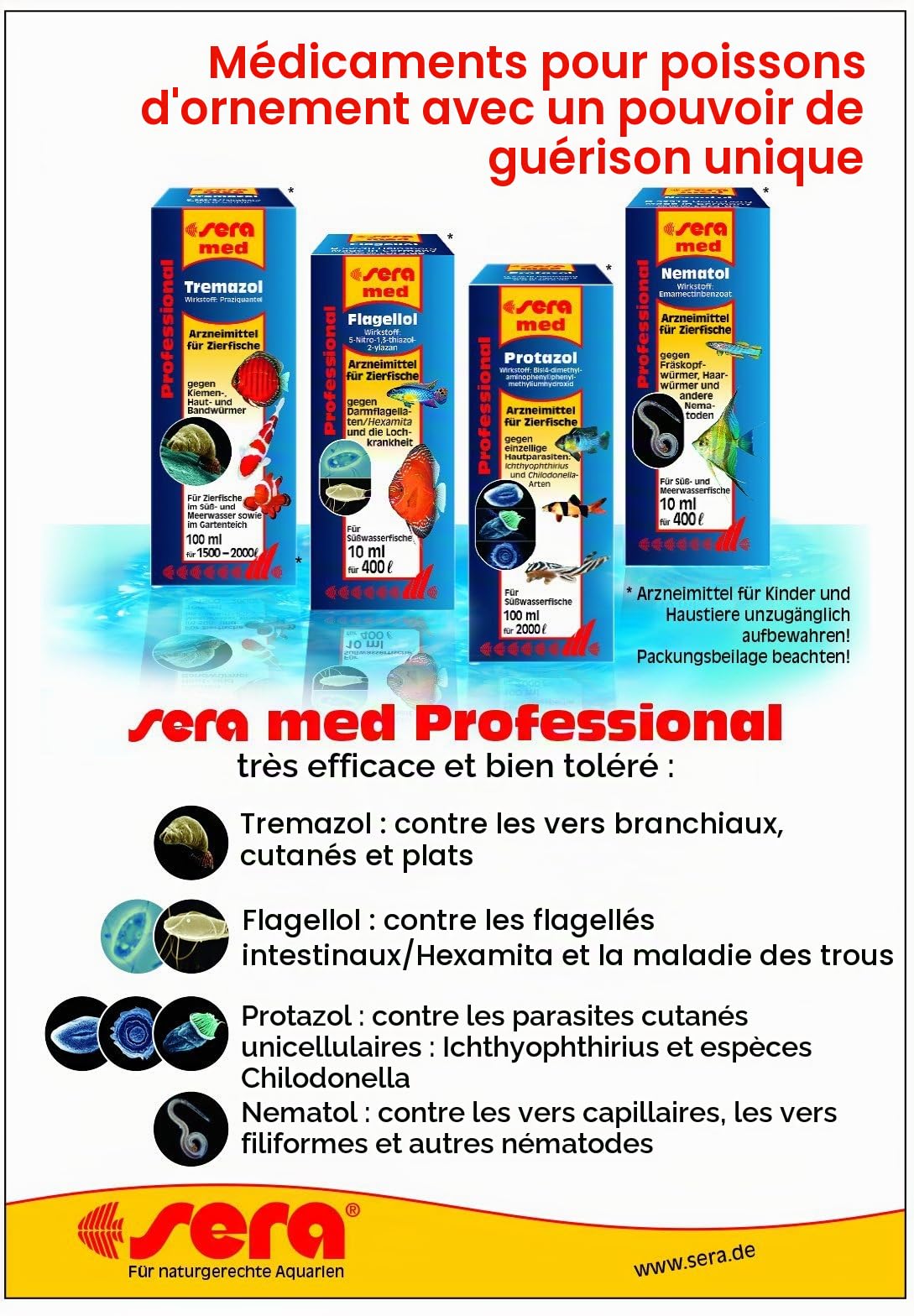 Sera - Med Professional Tremazol / 7000083 - Traitement pour aquarium