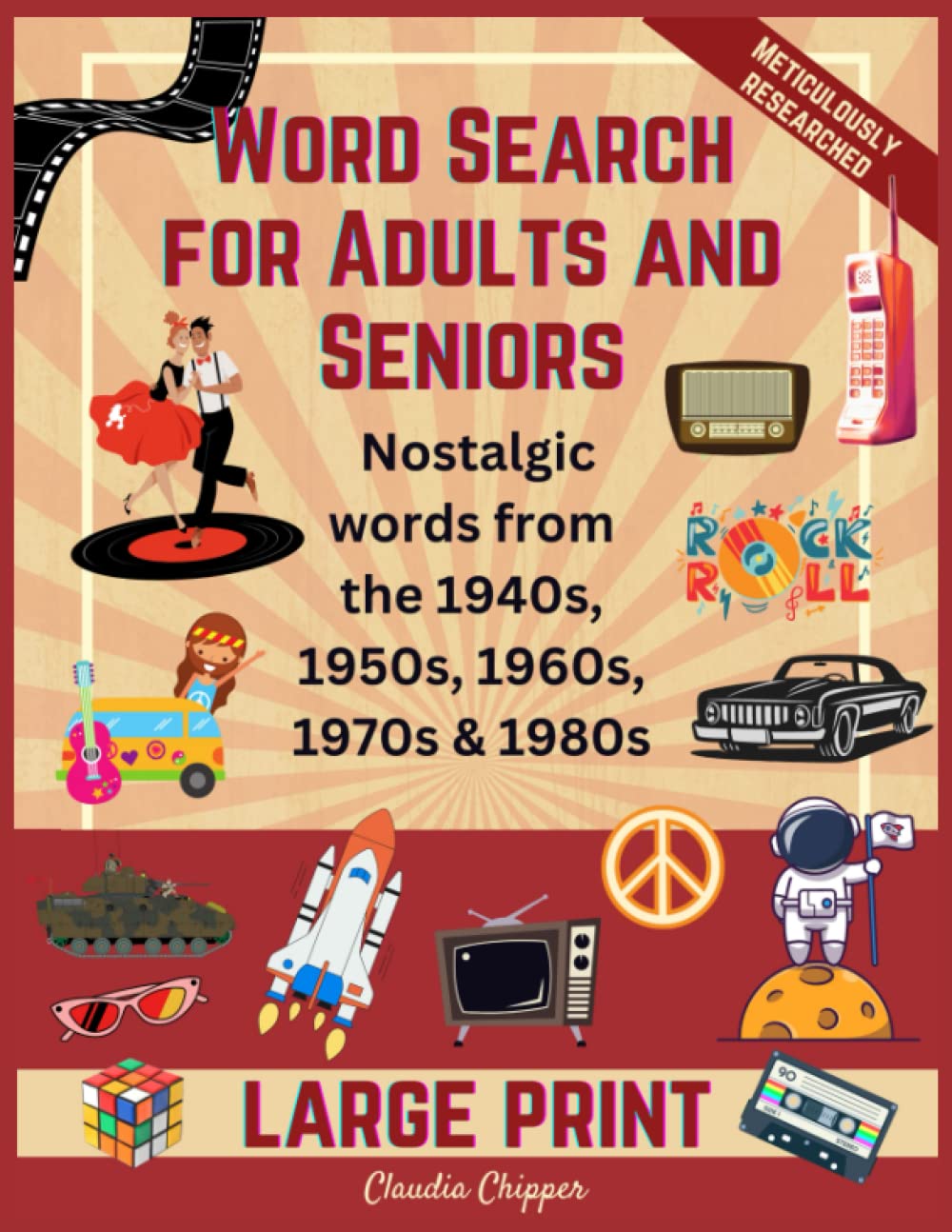 Word Search for Adults and Seniors - Nostalgic Words from 1940s, 1950s, 1960s, 1970s and 1980s - Relaxing Retro Large Print Brain Puzzles: Take A Trip Down Memory Lane
