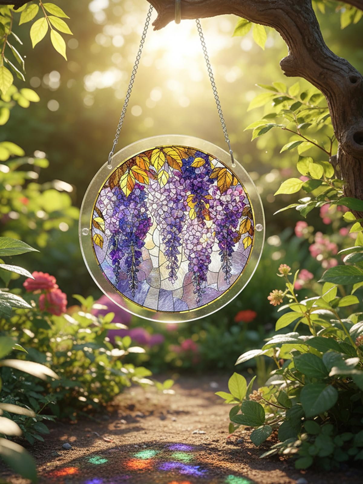 Acrylic Puzzles Suncatcher Window Hanging, 7.87/7.09 Inch Sun Catcher Puzzle Garden Decoration for Women Men Mom Birthday Gift Home Decor, DIY SunCatchers Puzzles for Adult