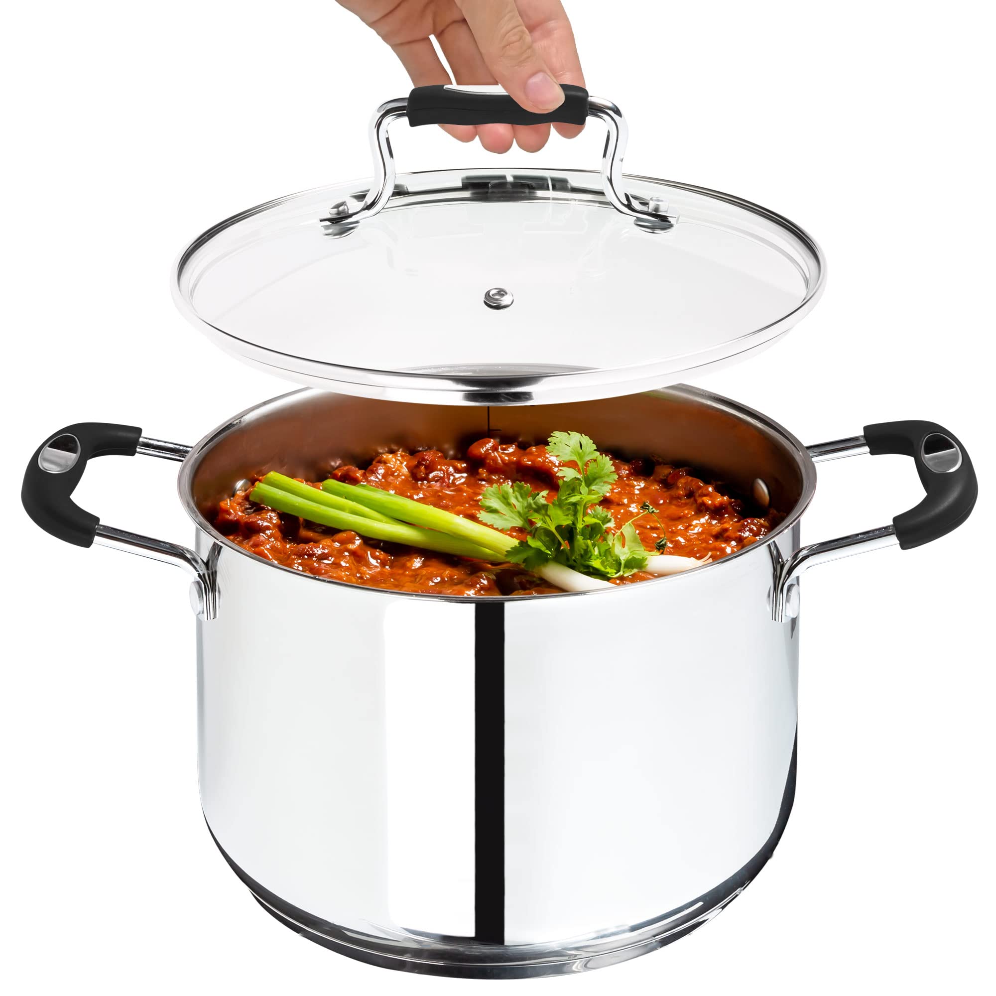 Millvado 6 Quart Stainless Steel Stock Pot