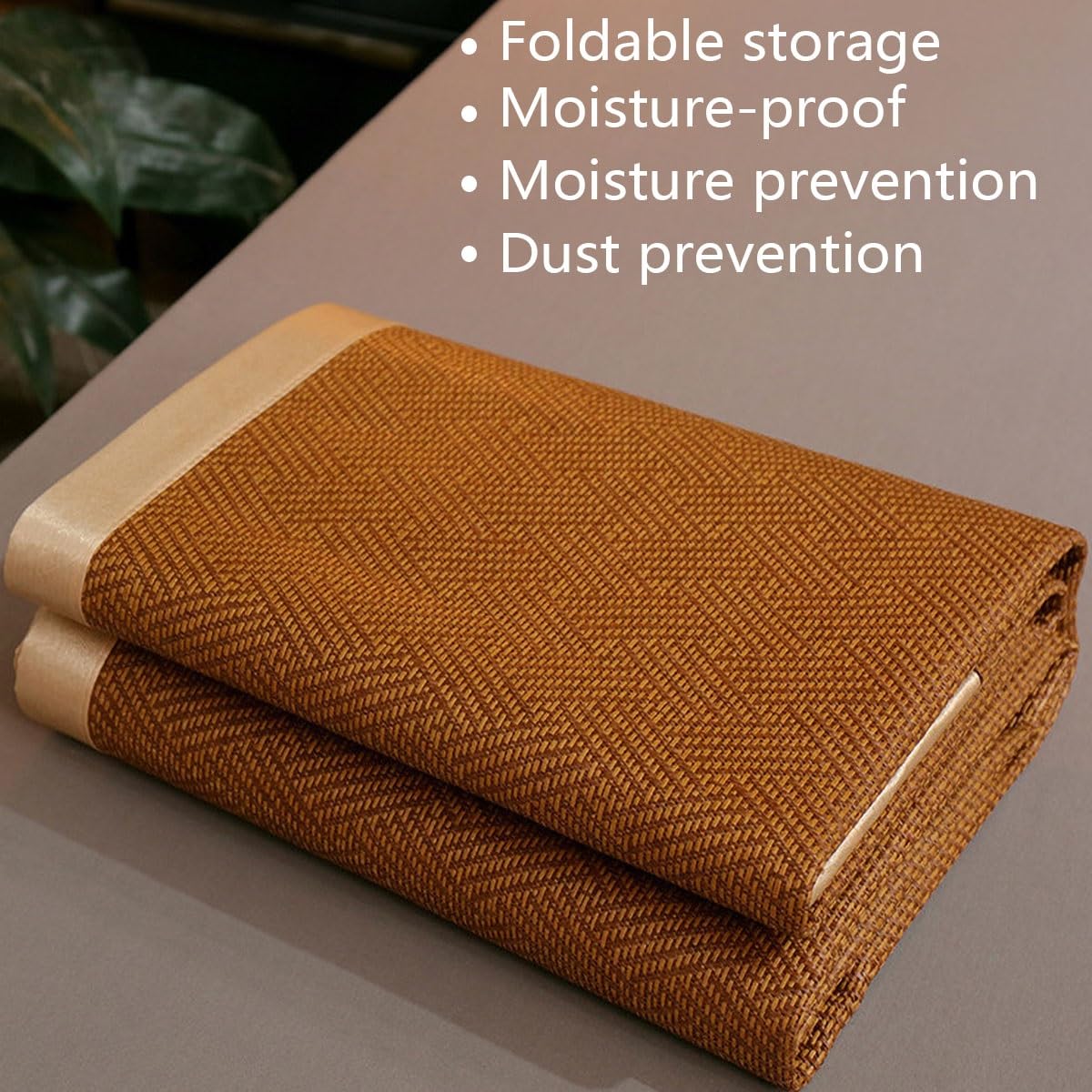 Tappetino rinfrescante in Seta Ice Silk, Materassino Estivo in bambù Pieghevole su Entrambi i Lati con Rattan e Seta ghiacciata, Dimensioni Multiple
