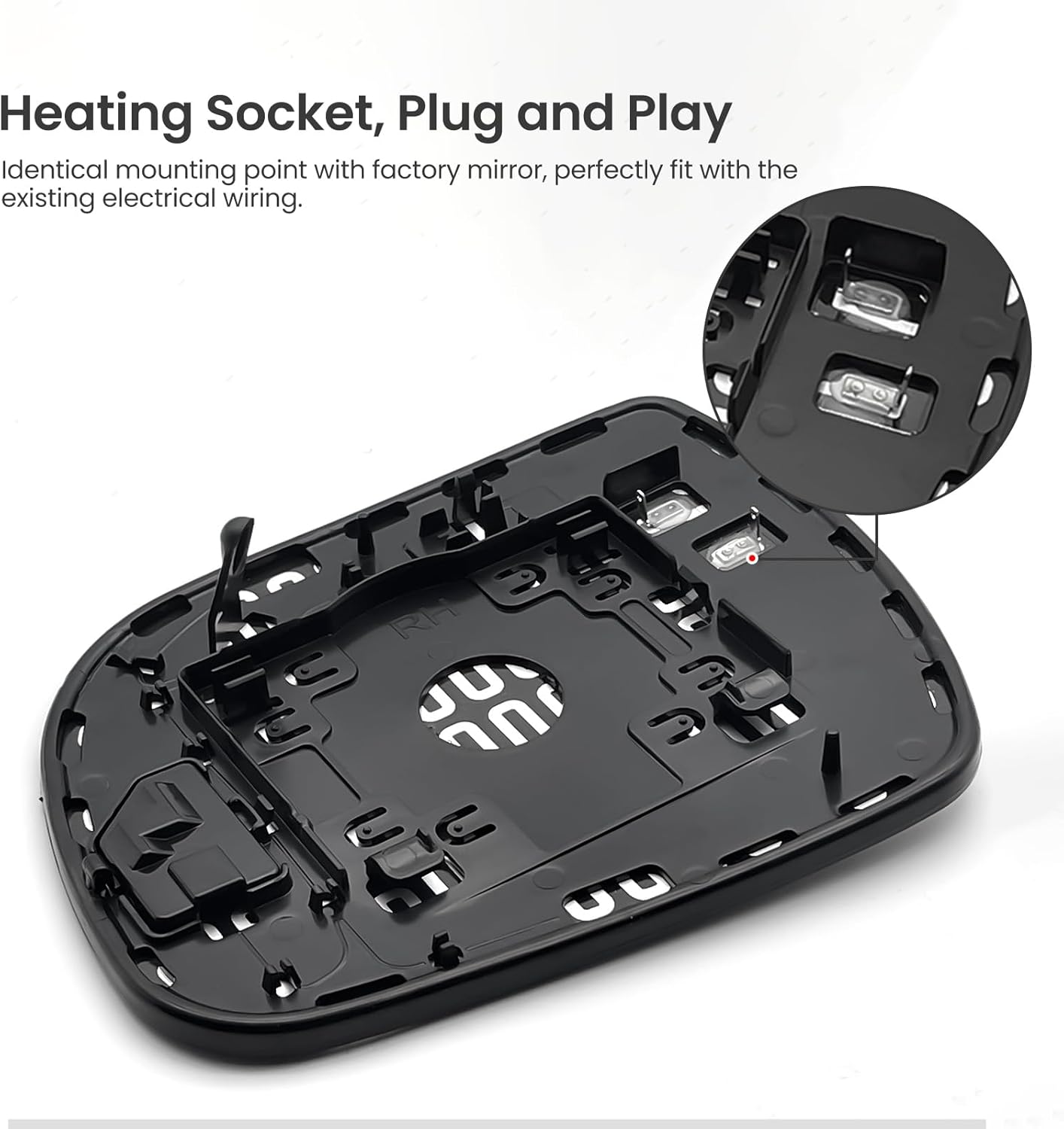 Passenger Side Mirror Glass Compatible with 2011-2020 Toyota Sienna, Right Side Rear View Mirror Replacement with Heated Defrost, Backing Plate Included, Non-BSD, Replaces OE 87903-08021, 87903-08080