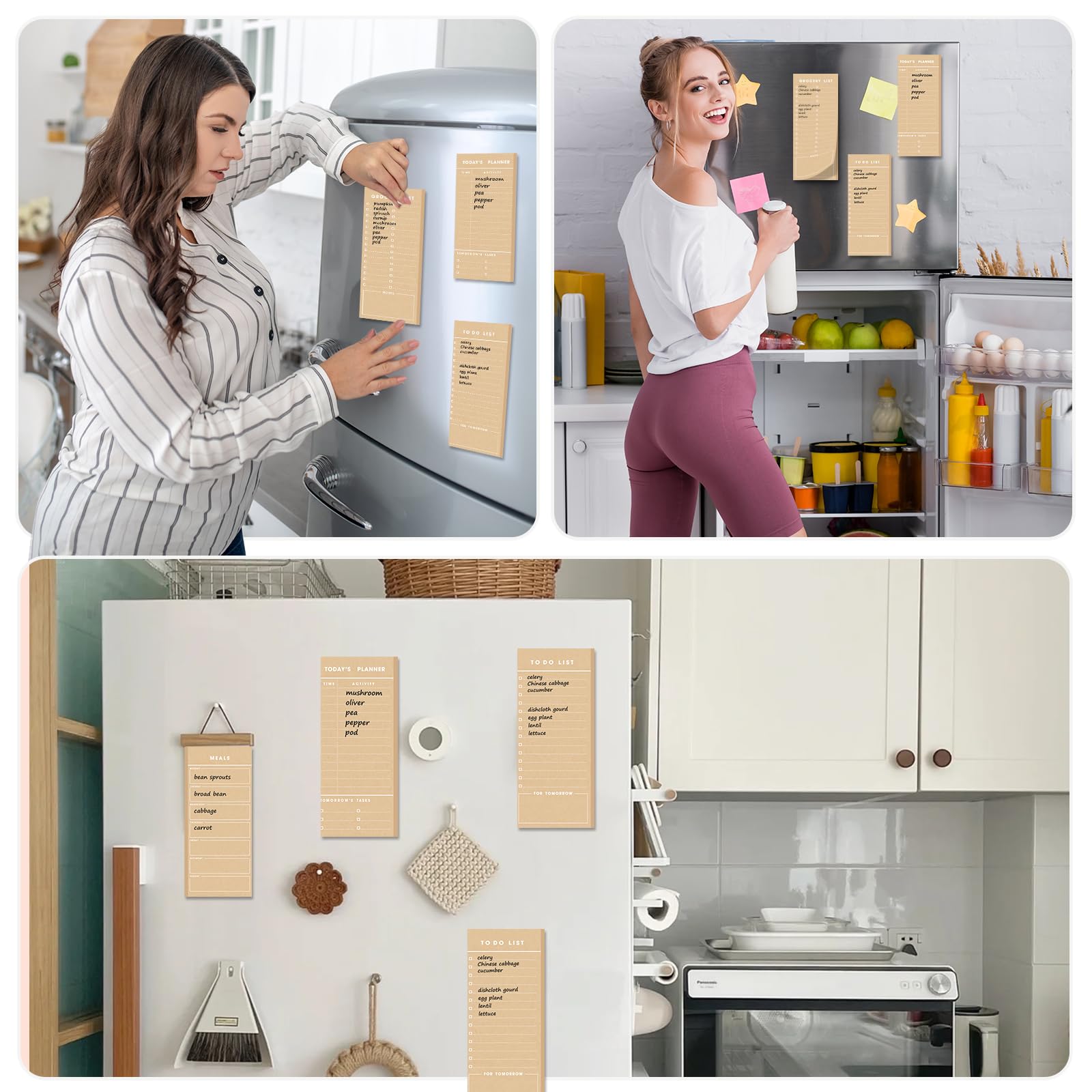 Amazon.co.jp: HEYPLACE 冷蔵庫用マグネットメモ帳 4個 クラフト紙 50