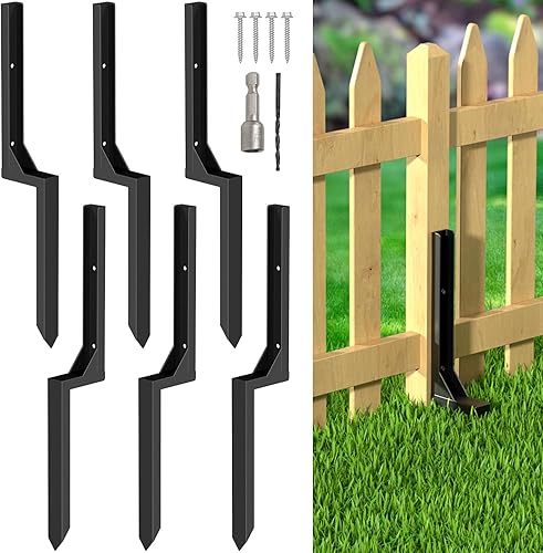 Kit de reparación de postes de cerca, poste de acero resistente, para anclaje de poste de tierra para reparación, poste de valla de madera rota y