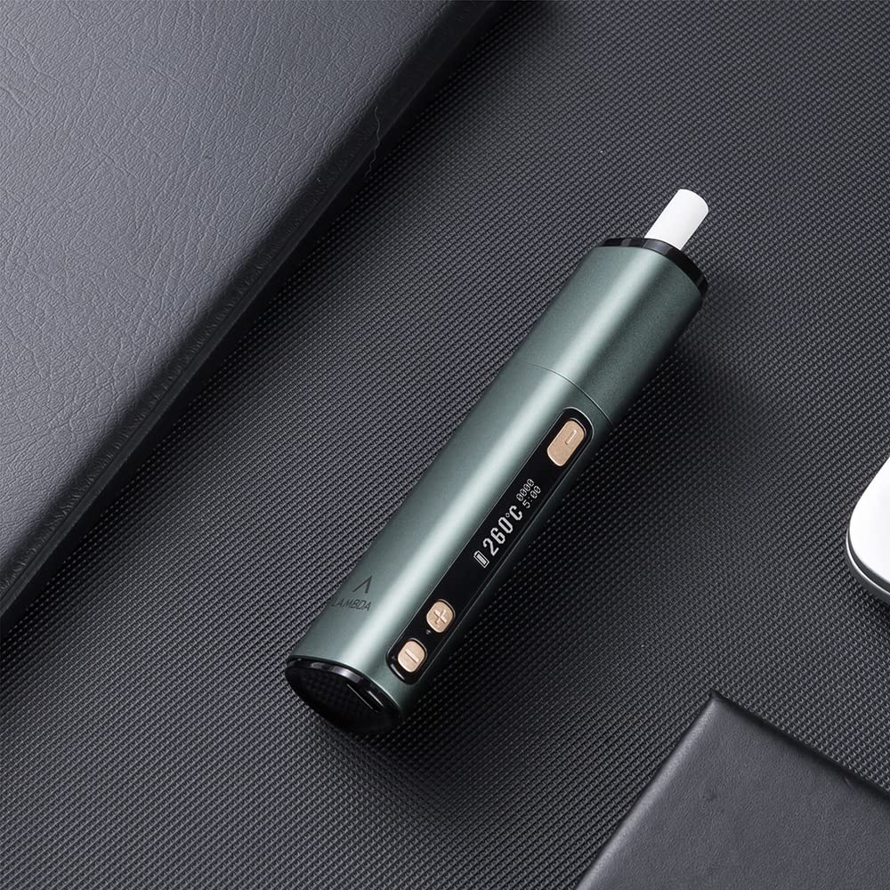 LAMBDA Dual Heat Not Burn Device 3200 mAh OLED Display Einstellbare Temperatur Heizung Grün