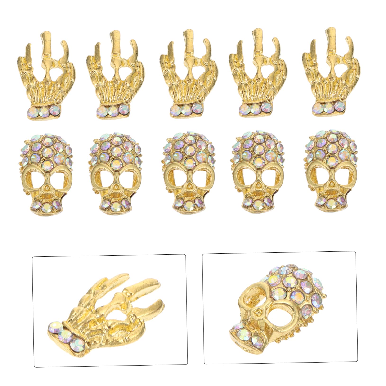 40 Pezzi Trapano per Unghie con Teschio Decorazioni per Unghie Decorazione delle Unghie Gemme per Nail Art Accessori per Unghie Gioielli con Teschio per Unghie Strass CIO