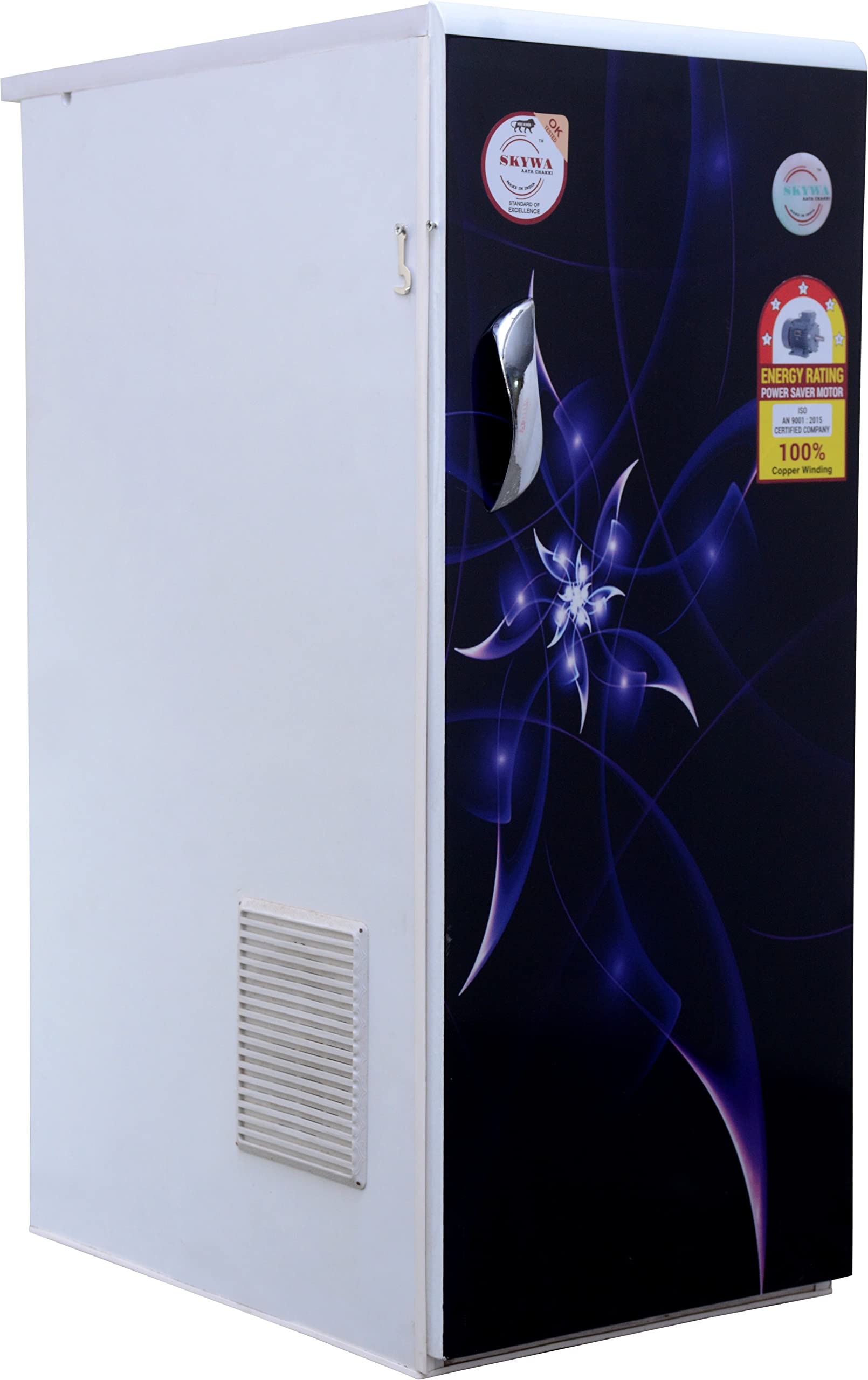 SKYWA Fully Automatic Flour Mill, Premium ISI Stainless Steel Body with Inside Fully Stainless Steel, Atta chakki, Specially for Grains Grinding with Standard Premium Accessories. (2In1_Design-03)