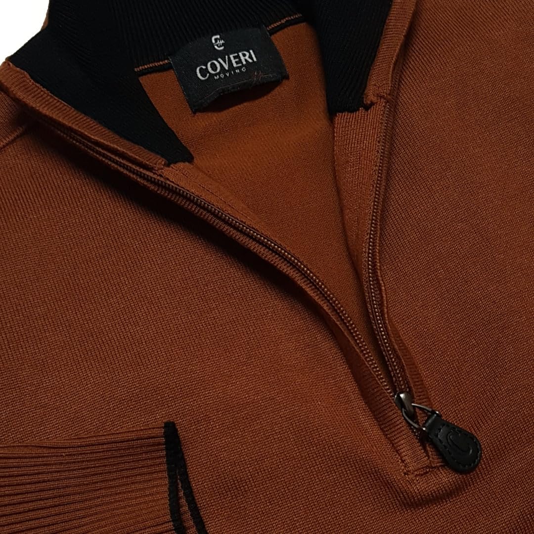 Coveri Maglia Maglione a Lupetto Uomo Mezza Zip Collo Alto con Cerniera M L XL XXL XXXL