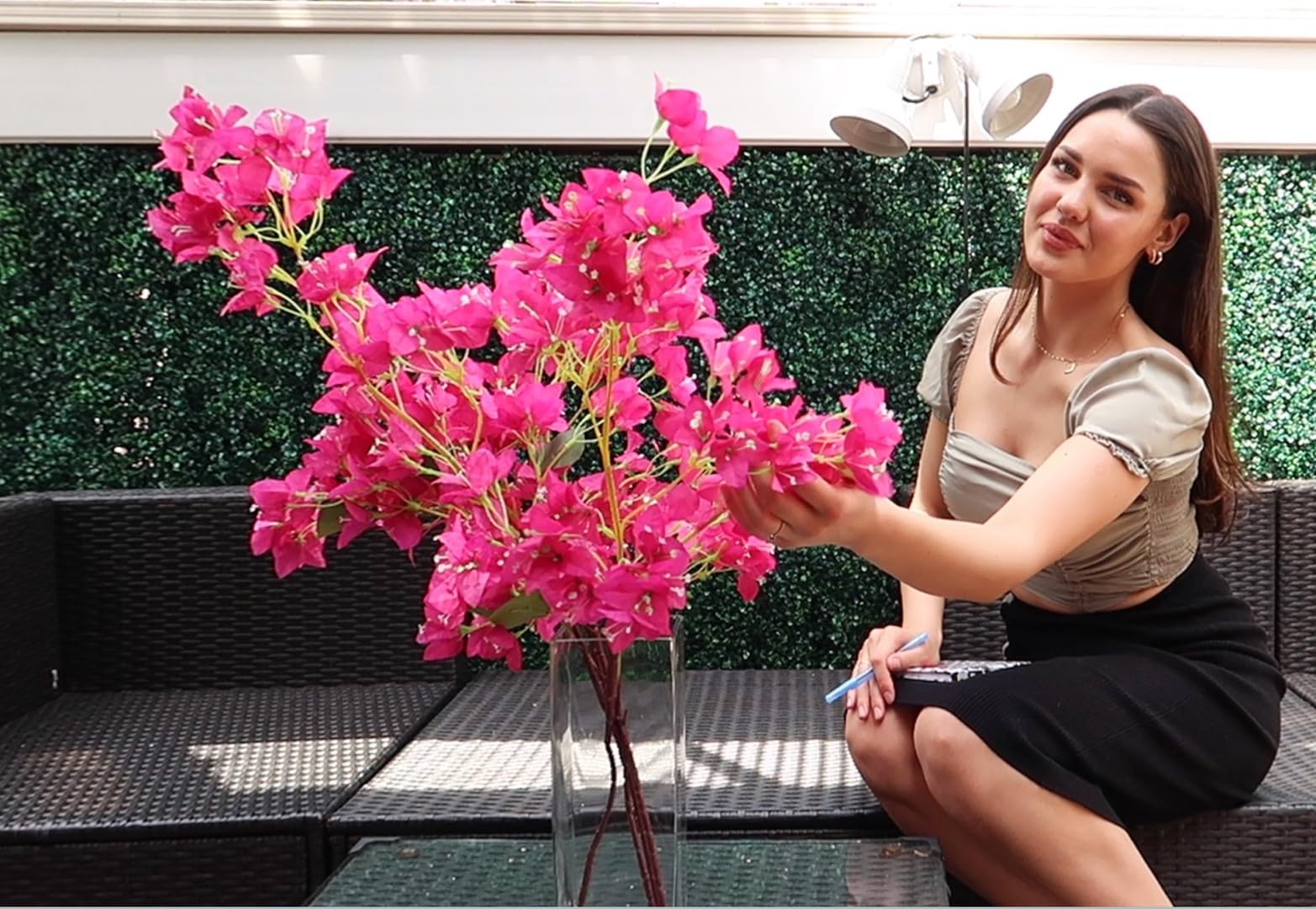 ゴージャス造花 Amazon｜CoolZest 38インチ フェイクフラワー ブーゲンビリア