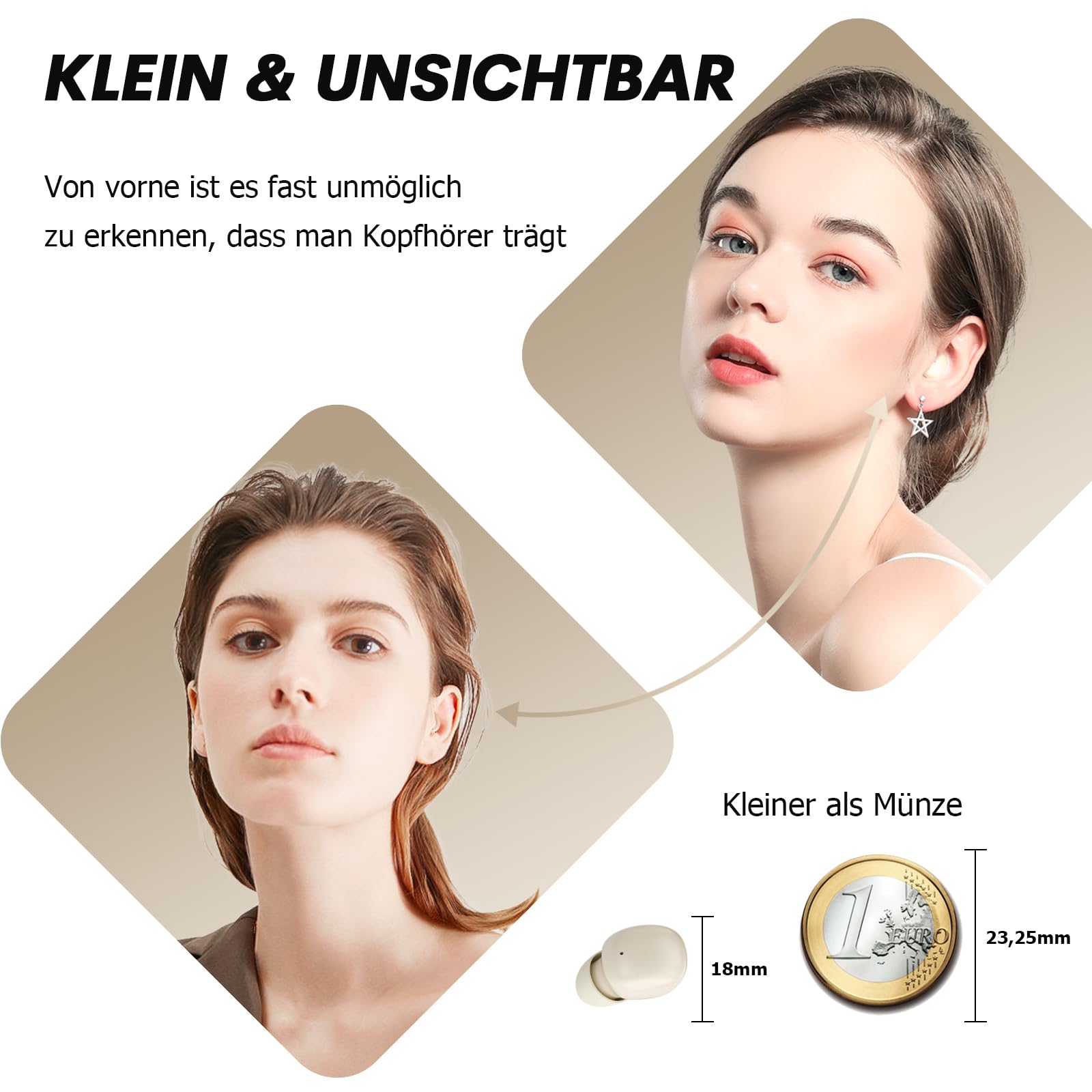 Mini auriculares invisibles Bluetooth inalámbricos pequeños en el oído inalámbrico auriculares inalámbricos auriculares para el trabajo