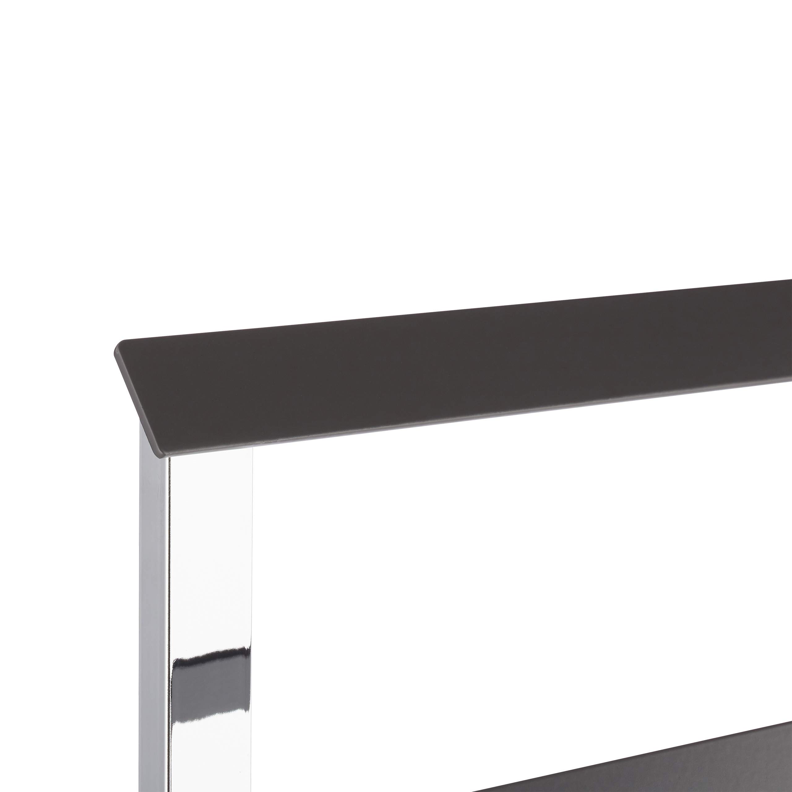 Relaxdays Anthracite Porte Pied, Support pour Serviettes de Bain 2 Barres, 82 x 46 x 20 cm, Chrome, Acier