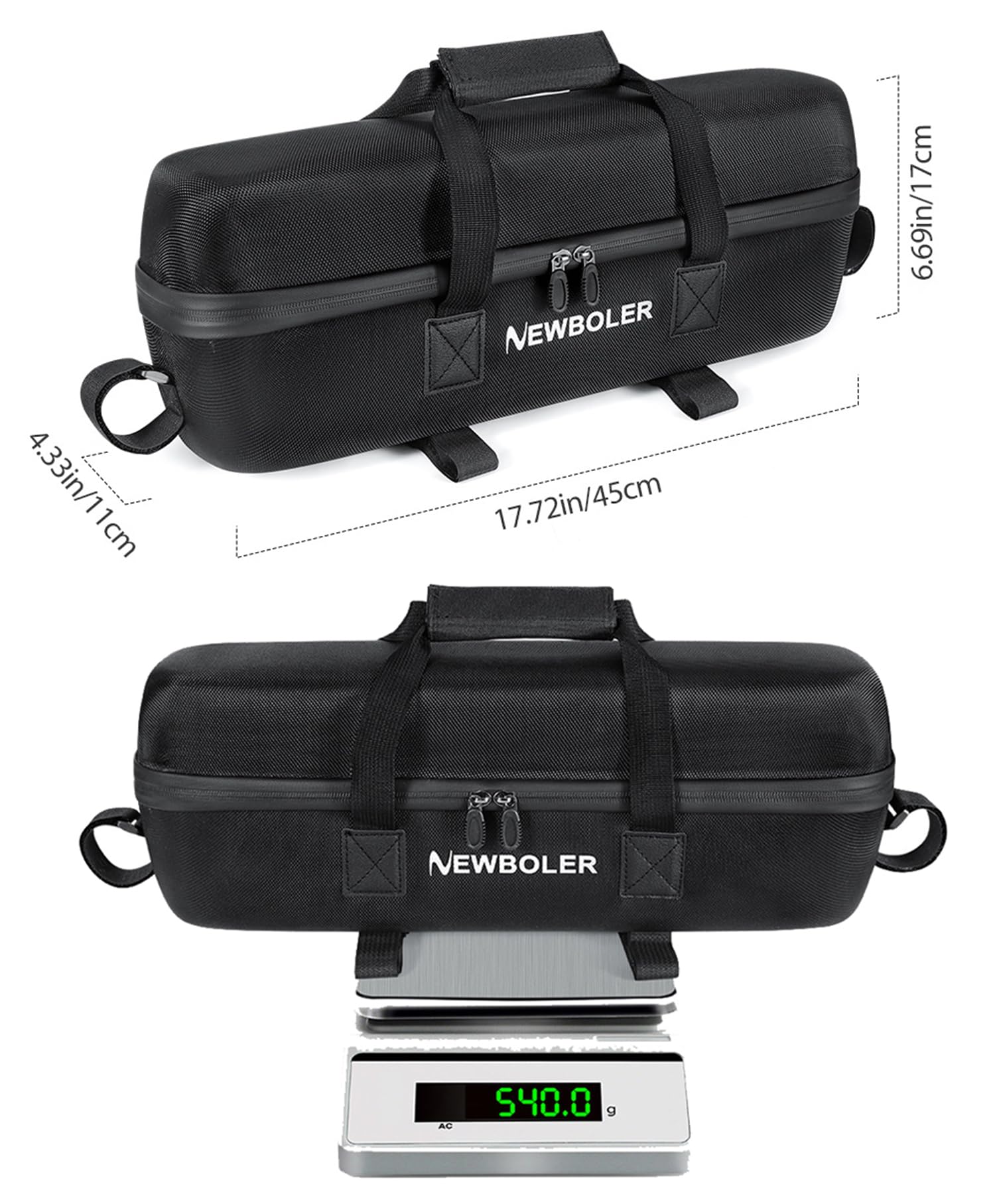 10L Hartschalen-E-Bike-Akku-Tasche, wasserdicht, stoßfest, mit Fächern, Gepäckträger-Rucksack mit Gurten, kompatibel mit Bosch Shimano Bafang