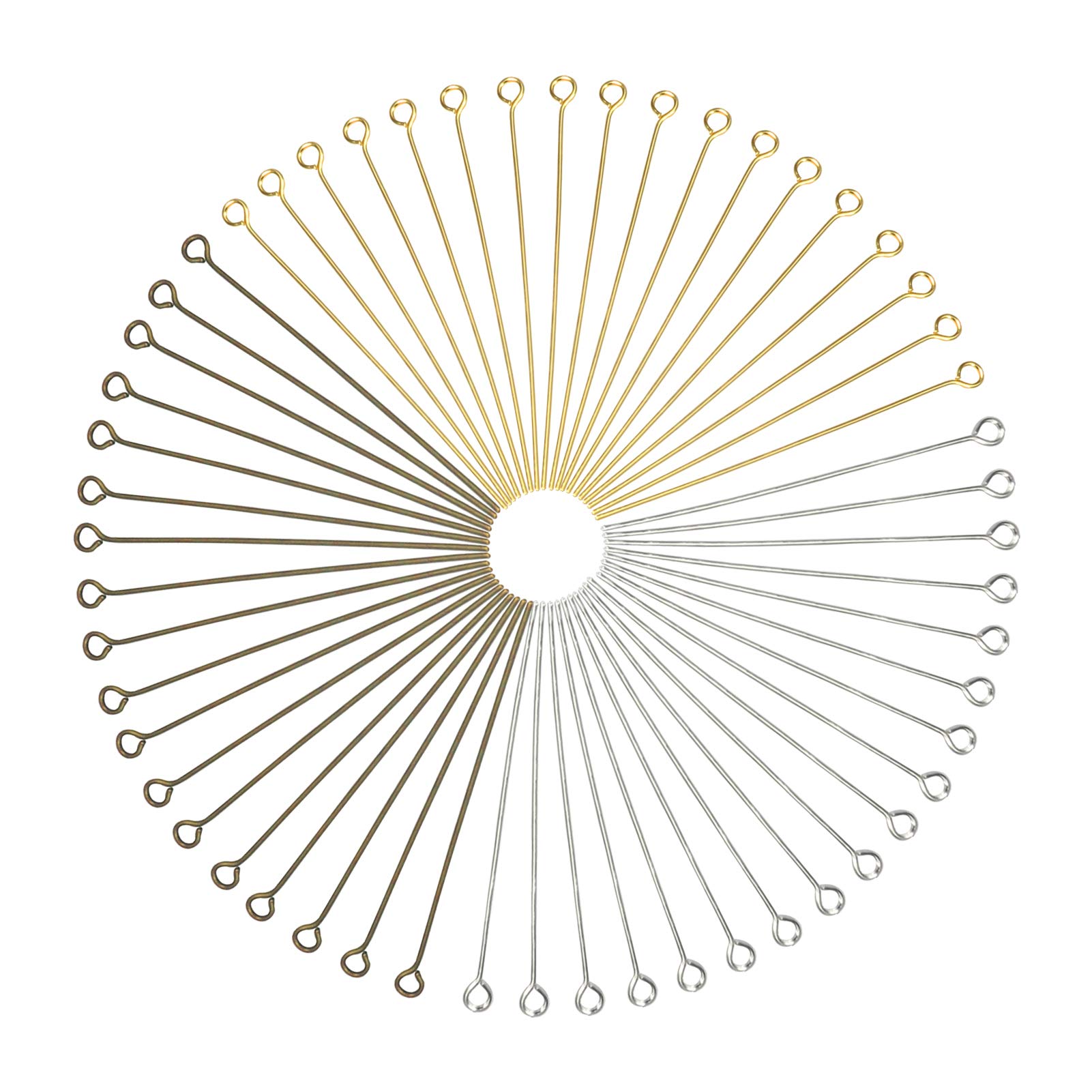 TOAOB 300 Chiodini Occhiello Metallo 50mm - Kit Fai Da Te Per Creare Gioielli Color Oro, Argento E Bronzo Antico - Foto 7