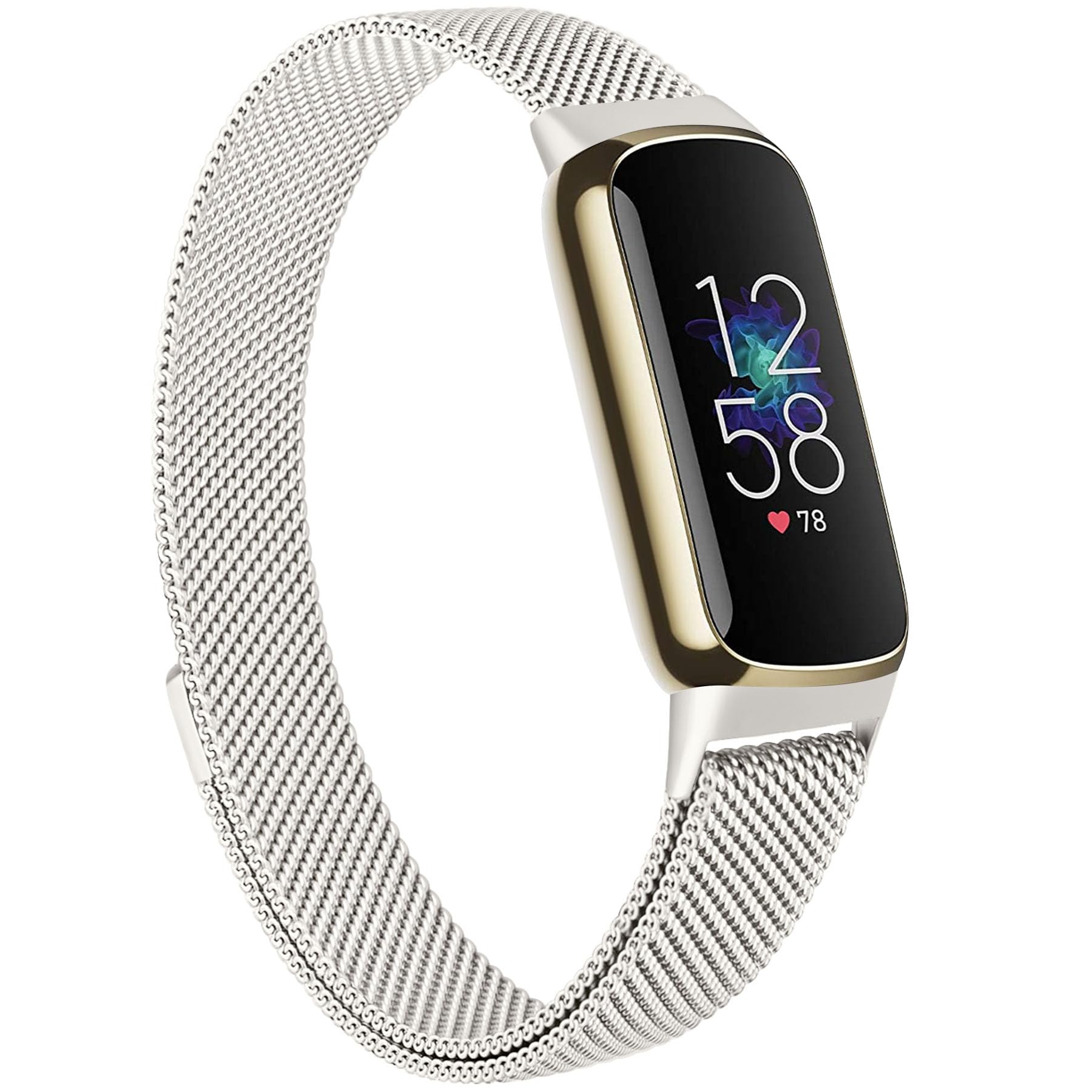 Amzpas Metal Band for Fitbit Luxe Bands Women Men, Stainless Steel Mesh Loop Wristband Replacement Strap for Fitbit Luxe/Fitbit Luxe Special Edition