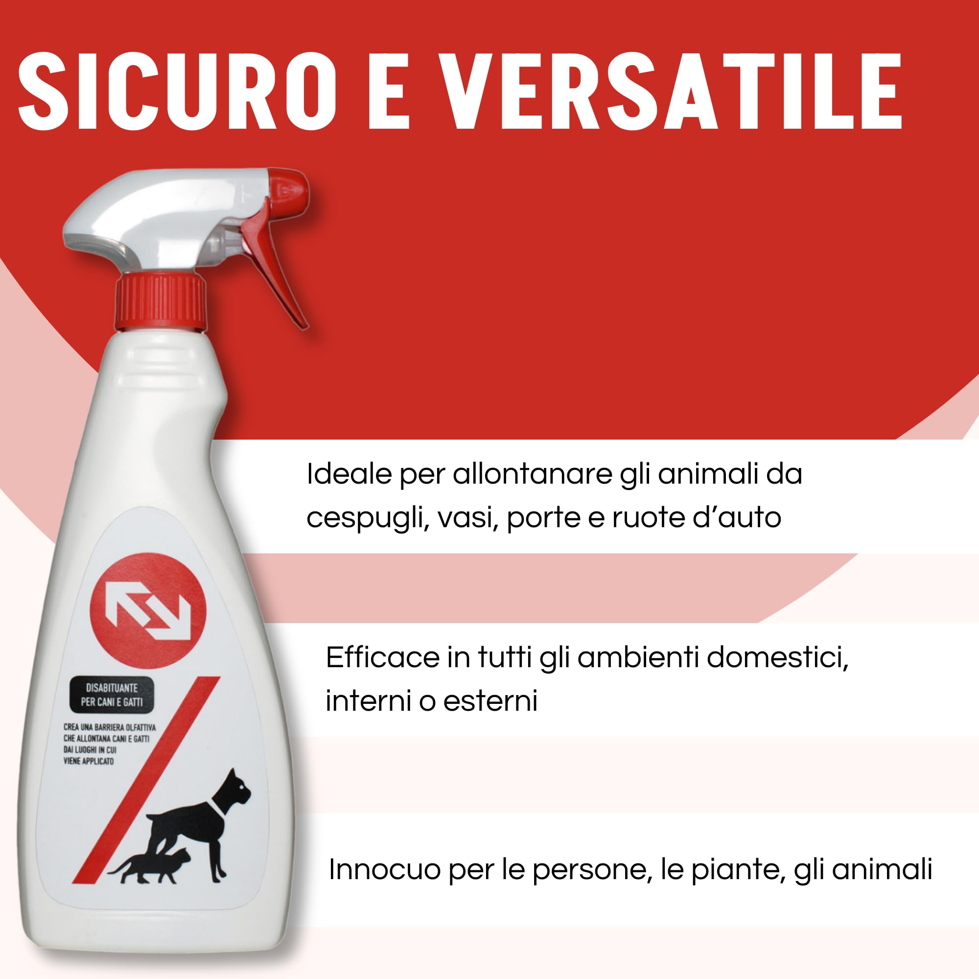 Disabituante Spray Repellente per Cani e Gatti 500 ml - Barriera Olfattiva Naturale - Protegge Mobili, Giardino e Superfici - Facile da Applicare
