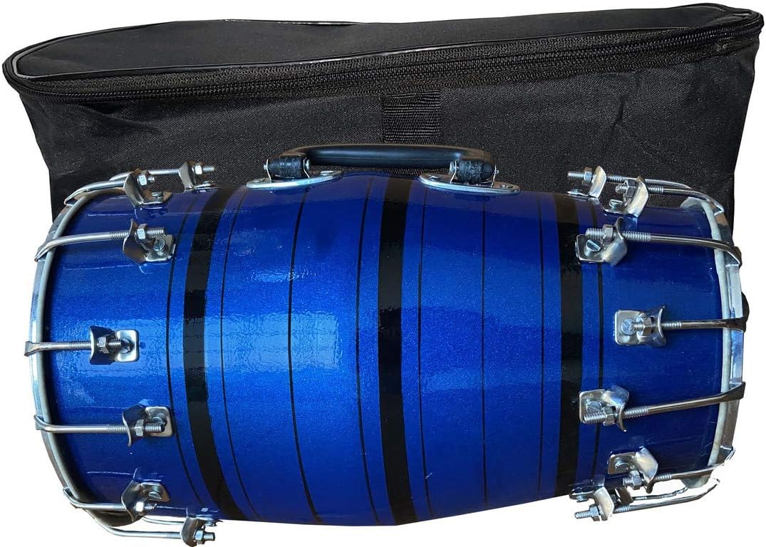 GT Manufacture First Double Nut & Bold fitting Baby Dholak with cover Shiny Beautyfull Colour (Blue)
