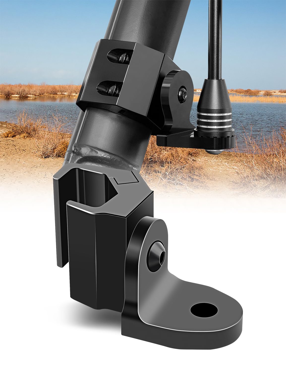 UTV Whip Mount for Polaris Ranger, 360°Adjustable Heavy-Duty UTV Whip Mounting Bracket for Polaris Ranger General Can am Defender Commander Maverick Trail/Sport Work for Pro-fit Cage(1 Pcs)