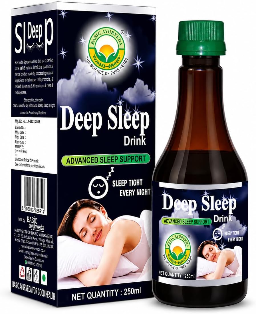 Basic Ayurveda Deep Sleep Drink 250ml | Natural Herbal Relaxation Support | Ayurvedic Tonic for Restful Night & Calm Mind