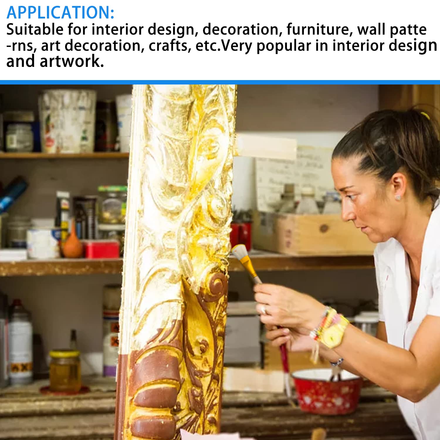 Juego de 200 hojas de hojas doradas de imitación multiusos, con 2 bolígrafos de lana y 2 pinzas de plástico para arte, manualidades, mejoras del hogar, arte de uñas (oro K, oro rosa, oro champán,
