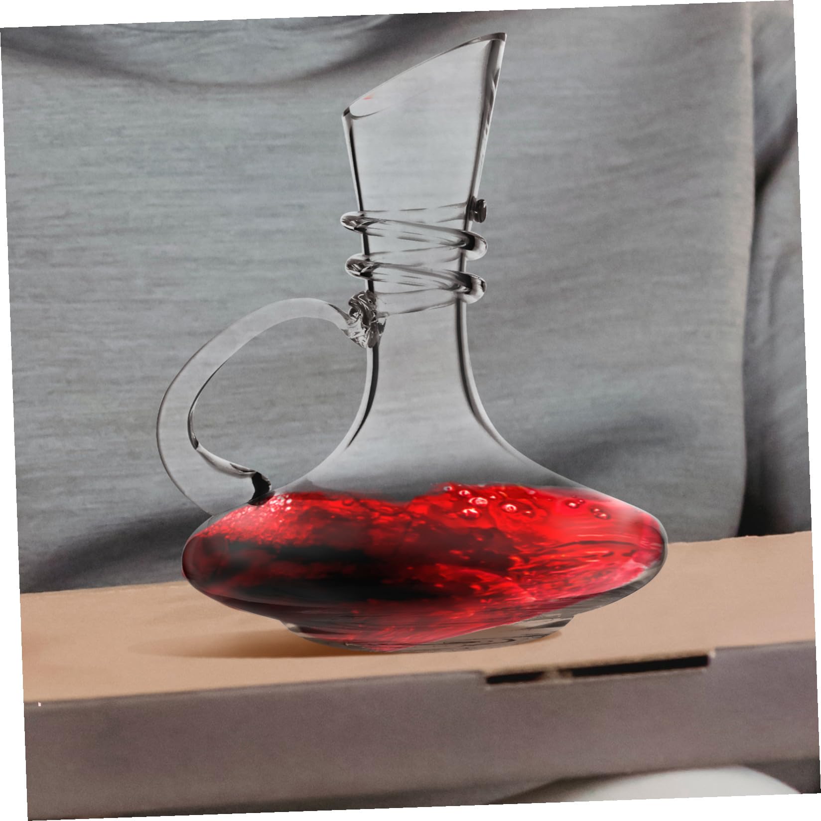 Cabilock 1pezzi Decanter per Vino in Cristallo Caraffa per Vino Vetro Versatore per Design Elegante