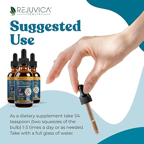 Miniatura 9 de MunoMax - Suplemento avanzado de apoyo inmunológico - Entrega líquida para una mejor absorción - Equinácea, astrágalo, Reishi, sello de oro, baya de