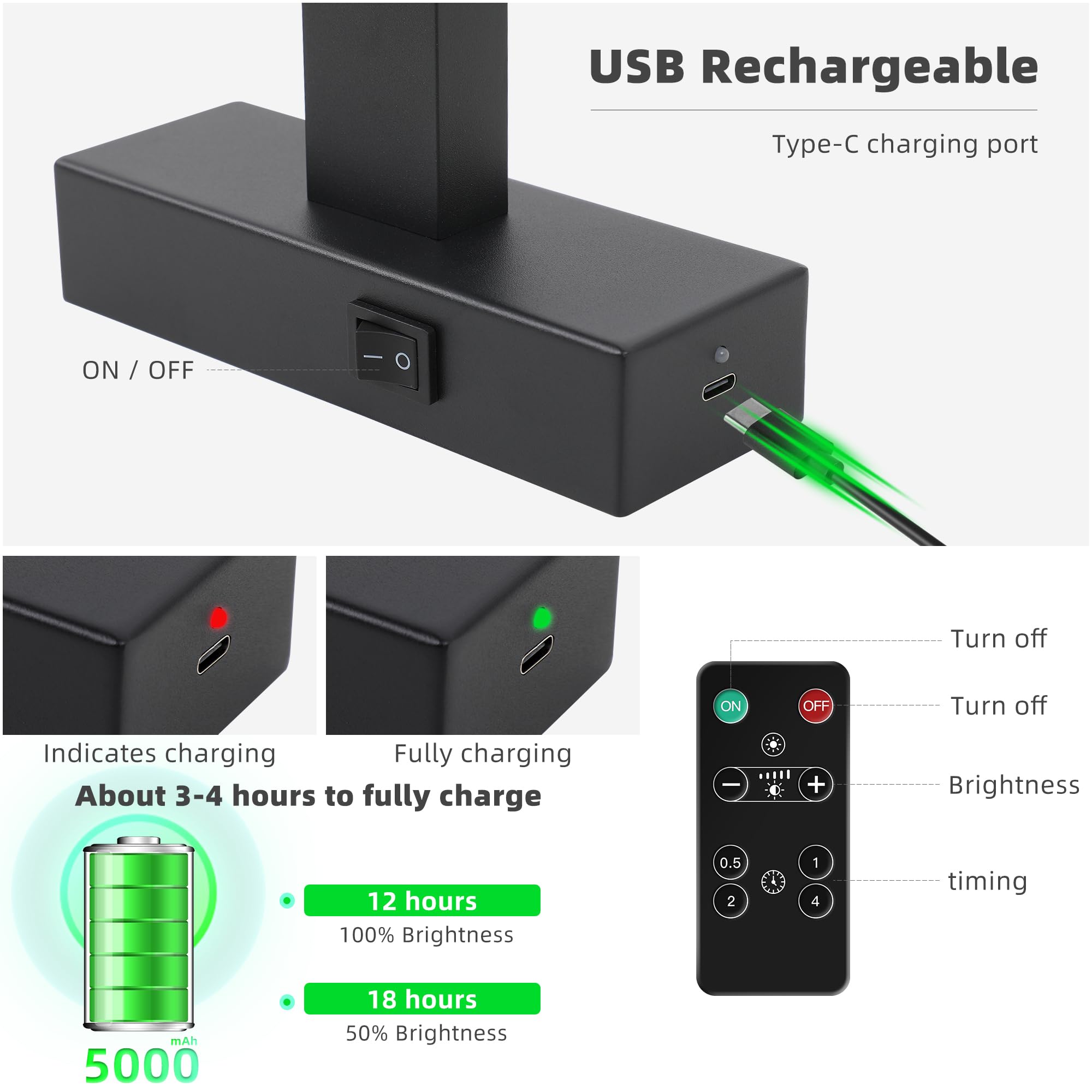 Snapklik.com : ZitoStory Black Battery Operated Picture Light