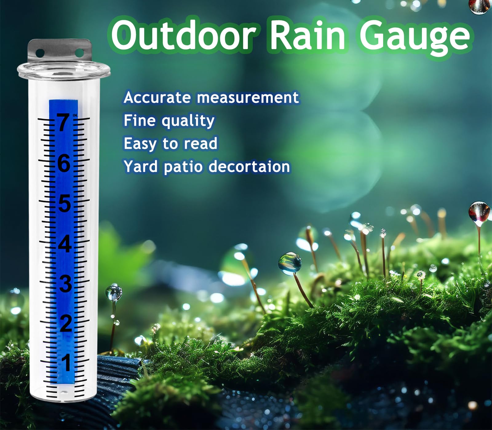 dgudgu Set of 2 Transparent Rain Gauge Outdoor Rain Guage with Stainless Steel Mounting Rack Holder 7