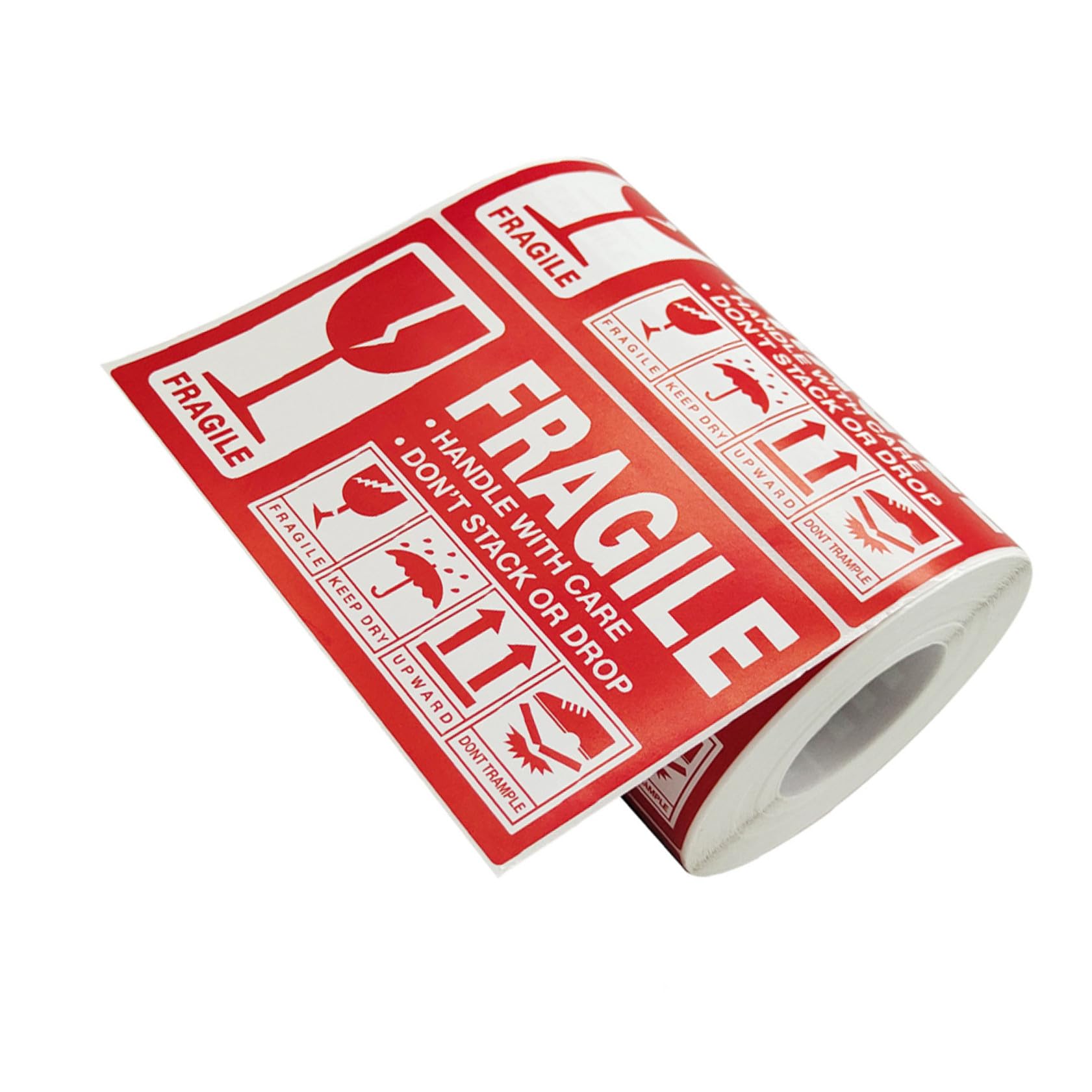 Happyyami Etiqueta Adhesiva de Advertencia Frágil Autoadhesiva Roja para Embalaje y Envío, Diseño Autoadherente Fácil de Pegar, Adecuado para Papel y Madera
