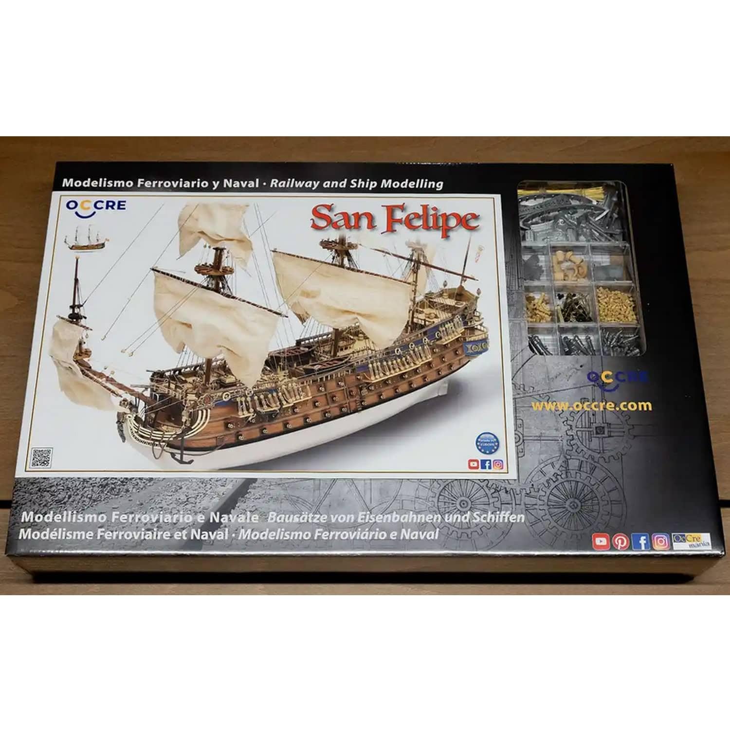 Occre SAN FELIPE-VELIERO -KIT DI MONTAGGIO IN LEGNO E METALLO -ASSEMBLAGGIO NECESSARIO