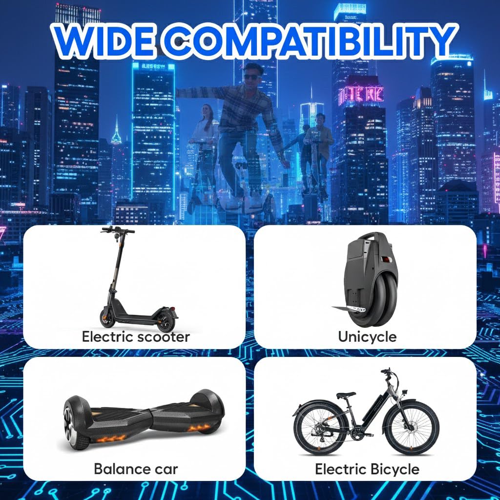 48V Ladegeräte für Scooter 54.6V 3A E Scooter Ladegeräte | Con conectores DC5525 para bicicletas eléctricas Hoverboard, universal, 48 V, cargador de scooter eléctrico