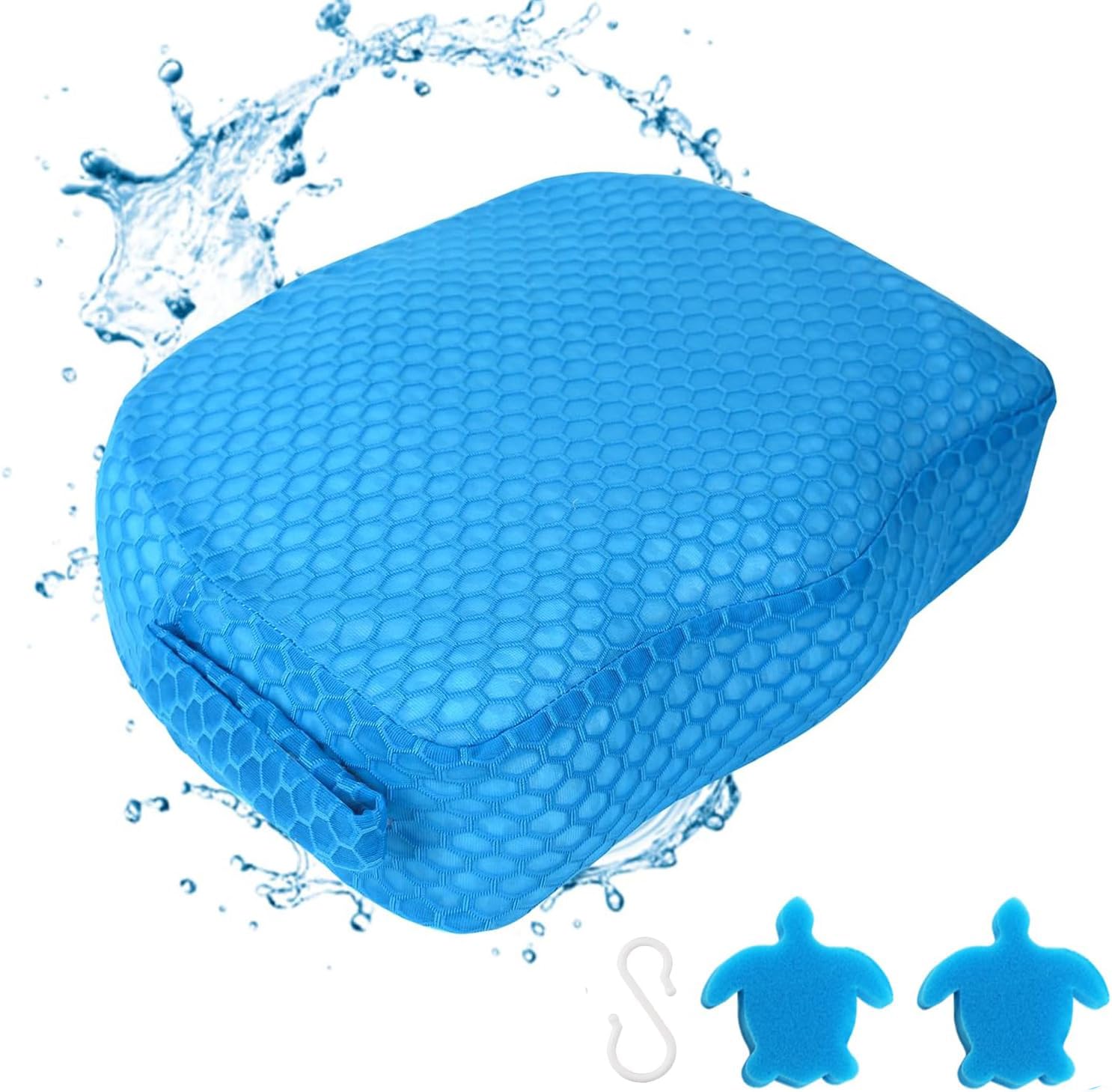 Booster Saet, obciążona poduszka do siedzenia SPA dla dorosłych, akcesoria do siedzenia 3D Air Mesh z antypoślizgowym dnem w mikrokropki, do wewnątrz lub na zewnątrz, szybkoschnąca poduszka do jacuzzi