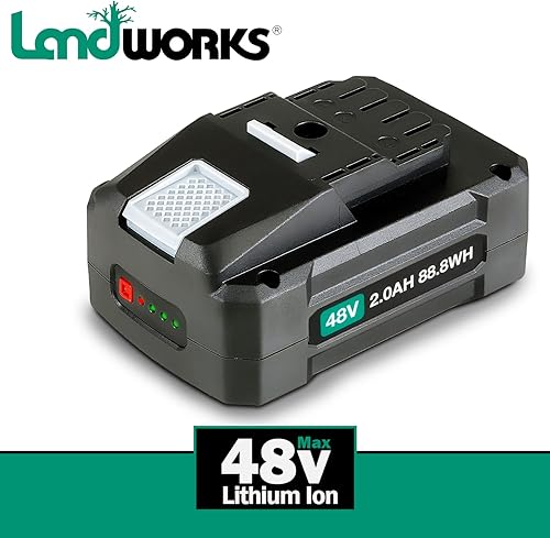 Miniatura 2 de Landworks Super Duty Pro - Batería recargable de iones de litio de 48 V CC 2 Ah, 88.8 W horas (solo batería, para cabezal eléctrico Landworks