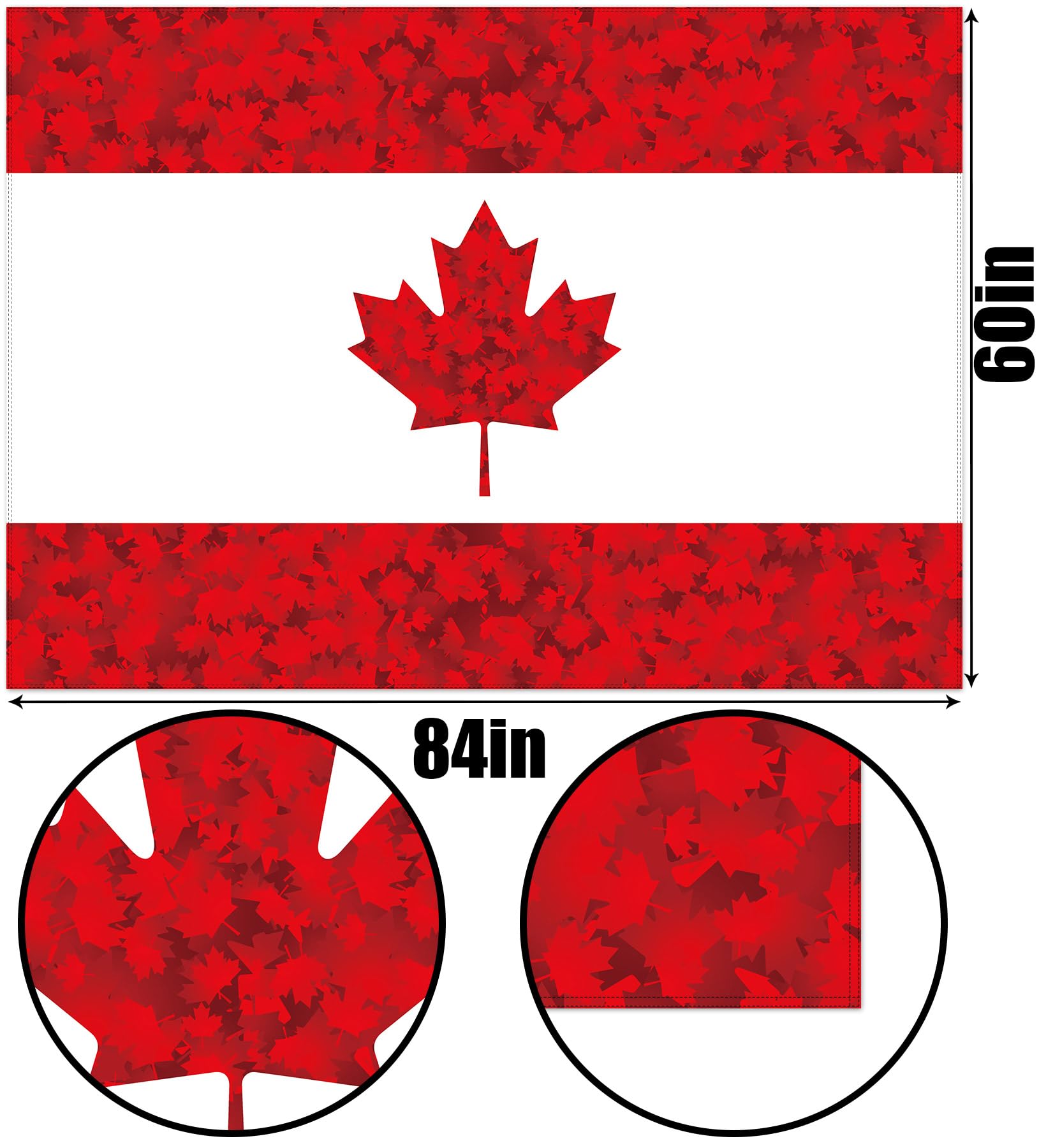 Canada Maple Leaf Table Runner - Red Canadian Flag Tablecloth For Home Decor (13x73 In)