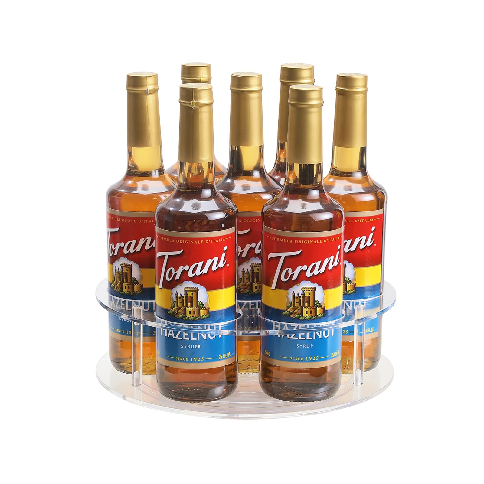 Photo 1 of IEEK Large Rotating Syrup Organizer (7 Bottles, Clear Acrylic)