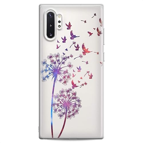 Funda compatible con Samsung S25 S24 S23 FE S22 Plus S21 Ultra S20+ S10e Note 20 S9 Birds Floral Diente de León Linda Planta Slim Fit Diseño Púrpura