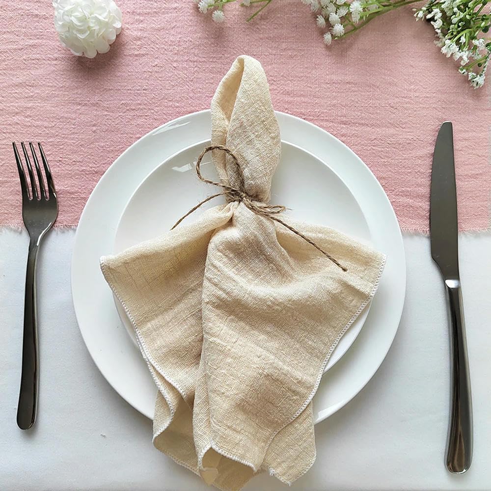 100PCS Terracotta Sewing Cloth Napkins 30x30cm Cotton Fabric Serviette Gauze Table Towels Wedding Decoration