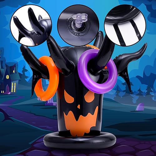 Miniatura 3 de Juego inflable de lanzamiento de brujas de árbol espeluznante  Suministros de fiesta de Halloween para niños  Juego para interiores y exteriores