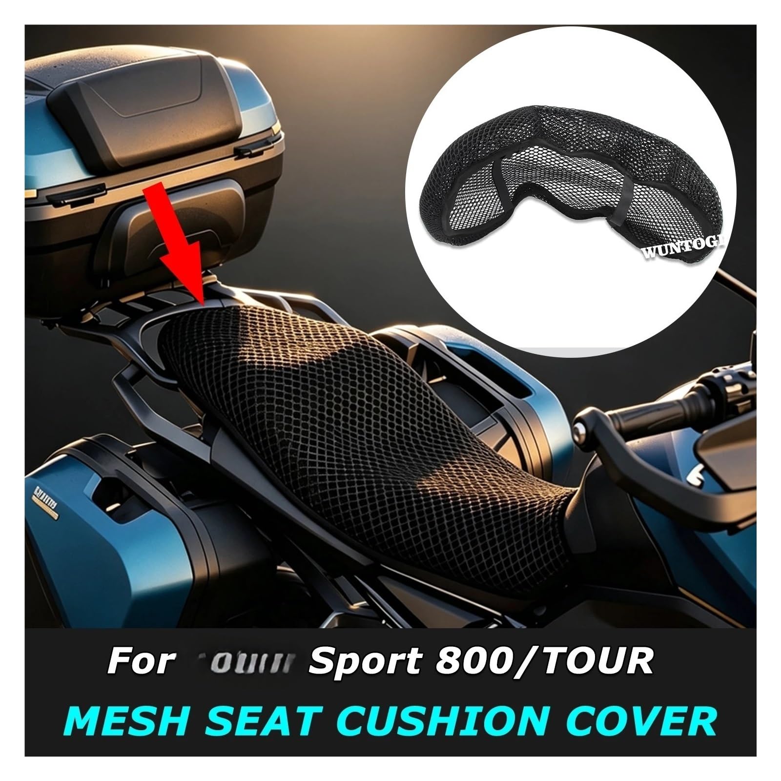 Coprisella Coprisedile Per Moto Per Tiger Sport 800 Tour 2025-2026 | Coprisedile Per Moto 3D Airflow Protezione Solare In Rete A Nido D'ape Per Tiger Sport 800 Tour 2025-2026