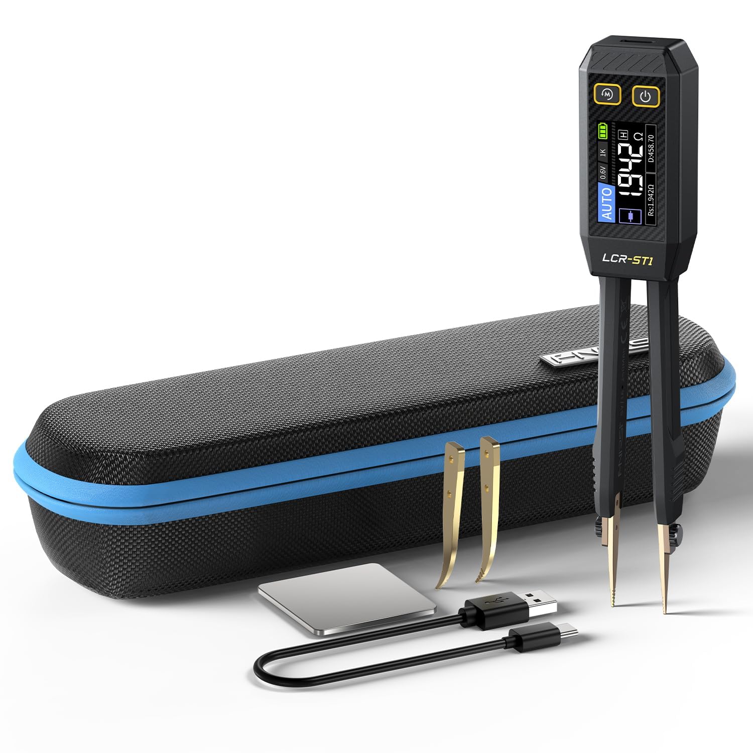 Pinzas de Medición LCR 10KHz,Mini Probador Inteligente SMD, Probador De Diodo De Continuidad De Inductancia De Capacidad, Reconocimiento Automático De Componentes,Componente Electrónico Analiza