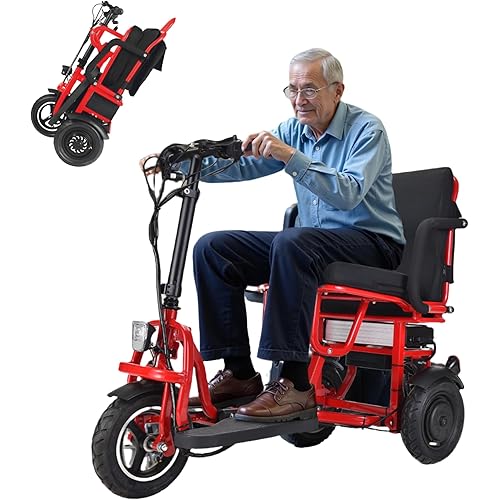 3 Wheel Mobility Scooter for Adults 300 lbs Foldable Air Travel Airline Approved Folding Handicap Mobility Scooter for Seniors Lightweight Collapsible Electric Mobility Scooters Adults