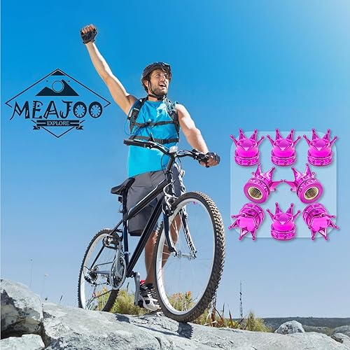 Miniatura 4 de Tapones de válvula de neumático de corona de 8 piezas, con anillo de goma O, tapa de válvula de aire de neumático de plástico con núcleo de latón,