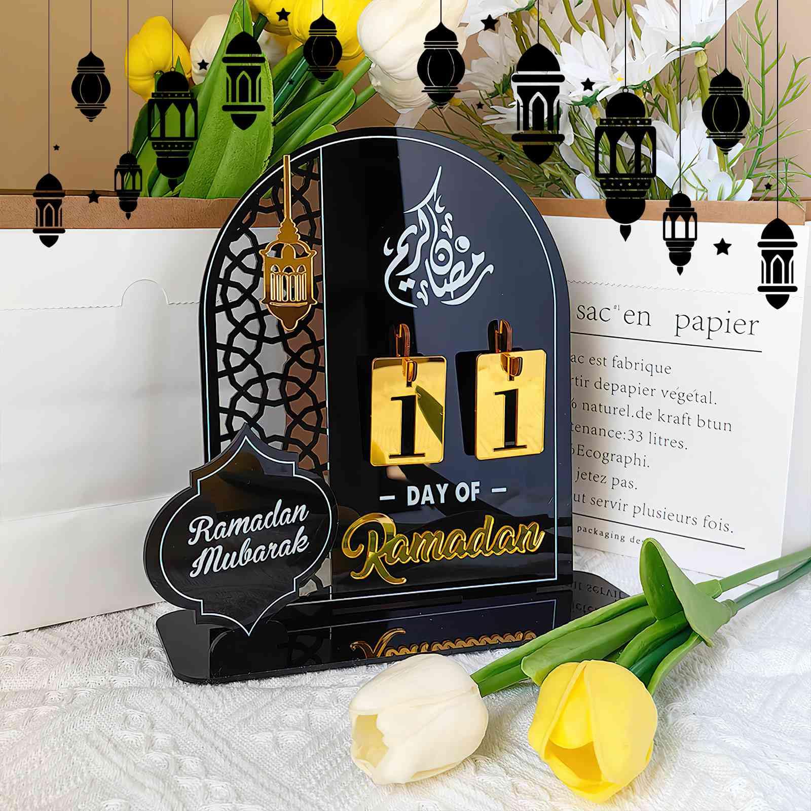 Acryl Ramadan Countdown Kalender Geschenken Dag van de Ramadan Kalender Acryl Ramadan Countdown Kalender Geschenken Dag van de Ramadan Kalender