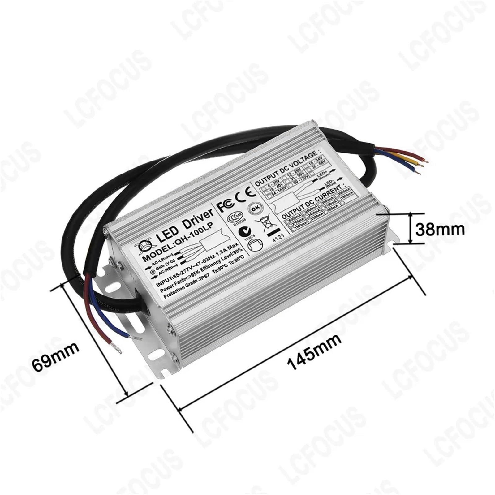 1 pz Impermeabile 100 W 120 W 150 W 200 W 300 W LED Driver 18-34 V 1500mA 3000mA 3600mA 4500mA 6000mA 9000mA Illuminazione(6000mA 30-48V 300W)