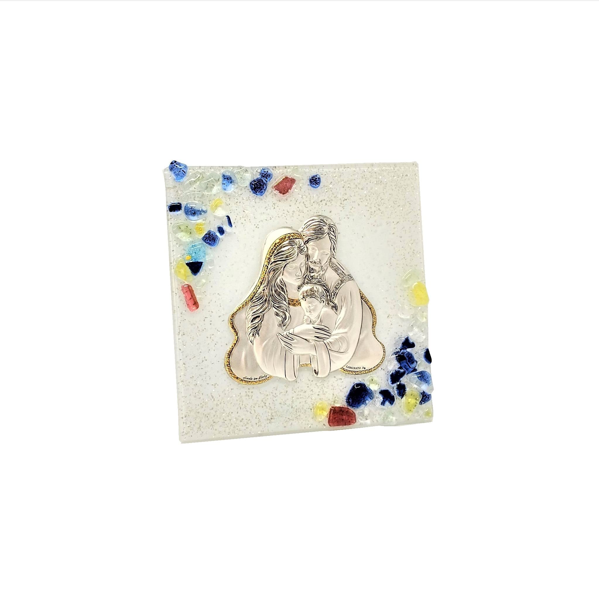 SOSPIRI VENEZIA Recuerdo de Bautismo Nacimiento Ceremonia en Vidrio de Murano Pequeña Decoración de Mesa Idea de Regalo Decorada para el Hogar (10x10 cm)