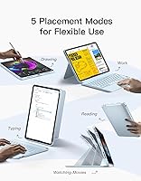 Vista 3 de Inateck Funda para iPad de 11ª/10ª generación con teclado, funda de teclado desmontable con retroiluminación de 7 colores y panel táctil para iPad